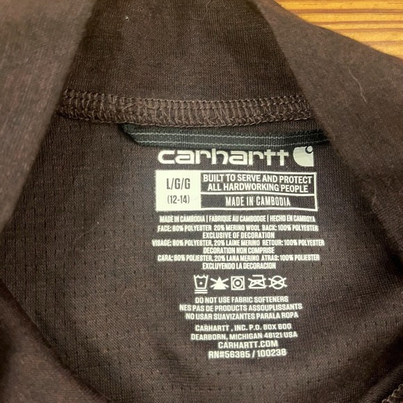 Carhartt Force Quarter-Zip Pullover Girls Size L - Picture 4 of 9